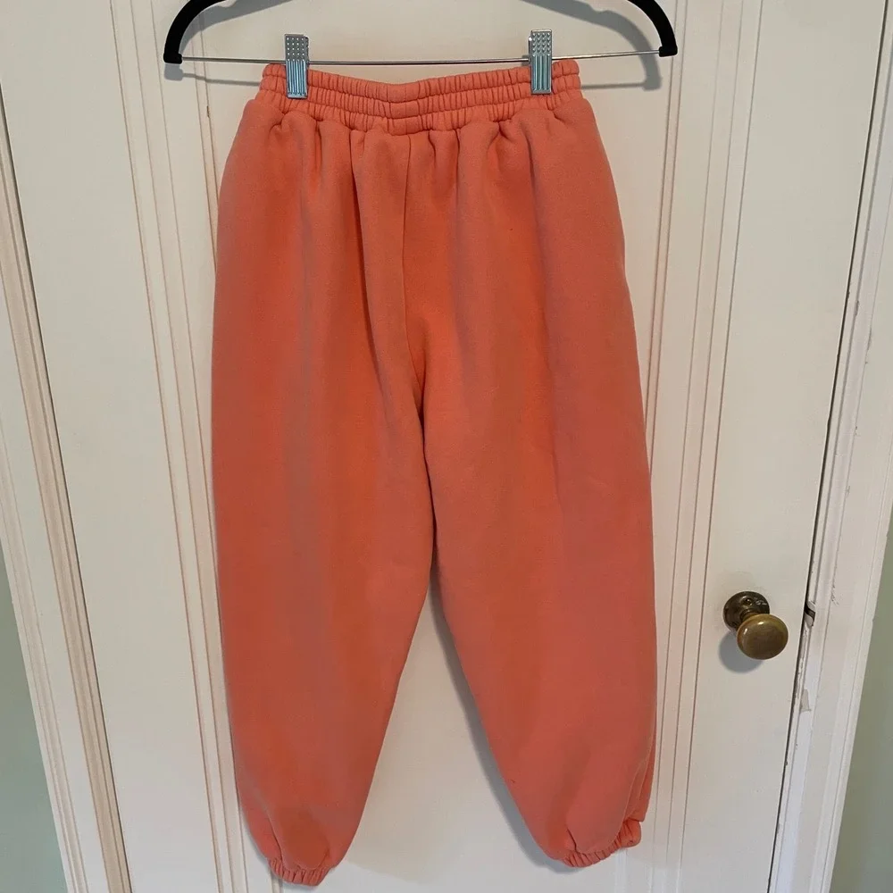 Comfrt Kids Hoodie and Joggers Matching Set Coral Peach Fleece Sweat Set Large